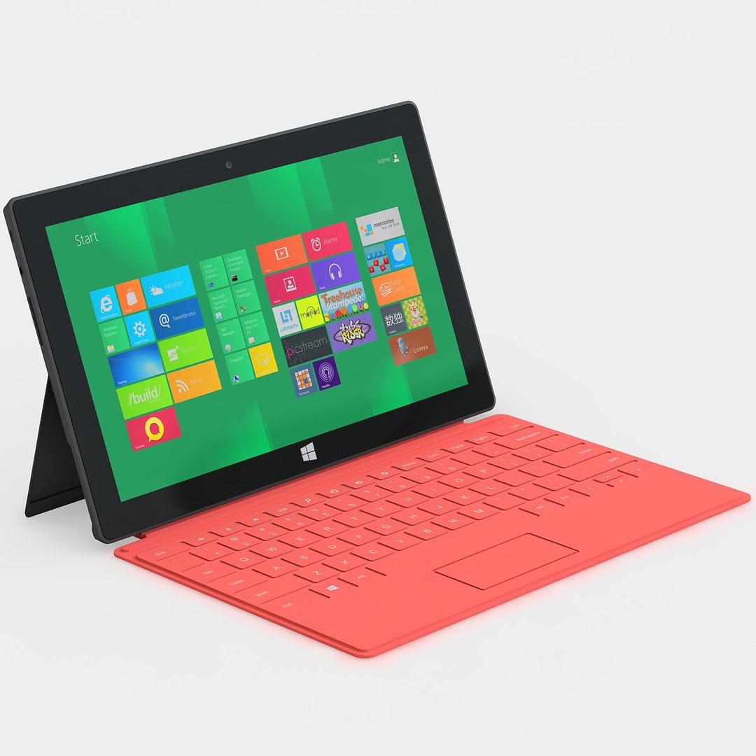 3d Model Orange Microsoft Surface Tablet