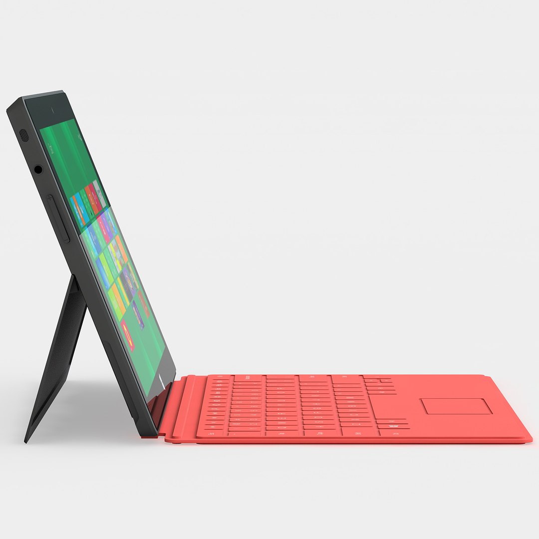 3d Model Orange Microsoft Surface Tablet