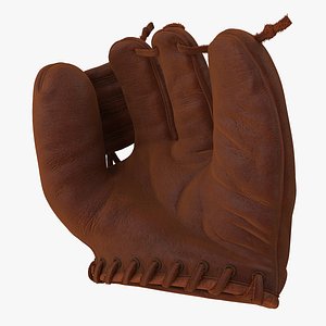 Shoeless Joe Vintage Baseball Glove Rigged 3D Model