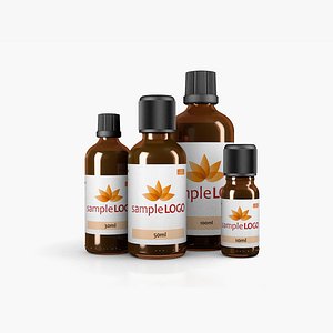 3D supplement bottle glas model
