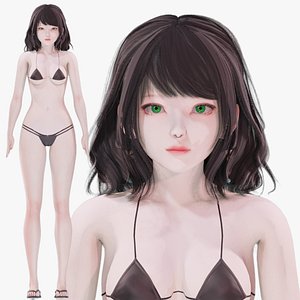 Bikini 0010 - UE5 - Unity - Blender - Animated - Realistic Female Character