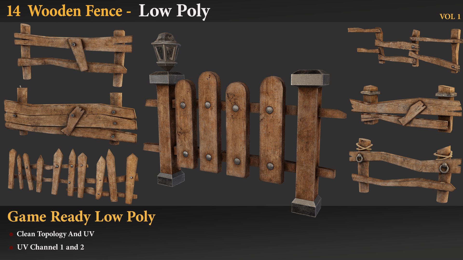 3D Wooden Fence Low Poly Model - TurboSquid 2157902