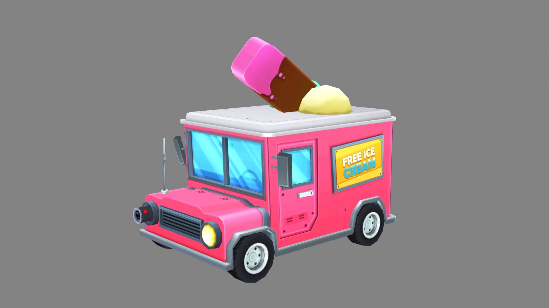3D Cartoon Icecream Truck - Dining Car - TurboSquid 2116559