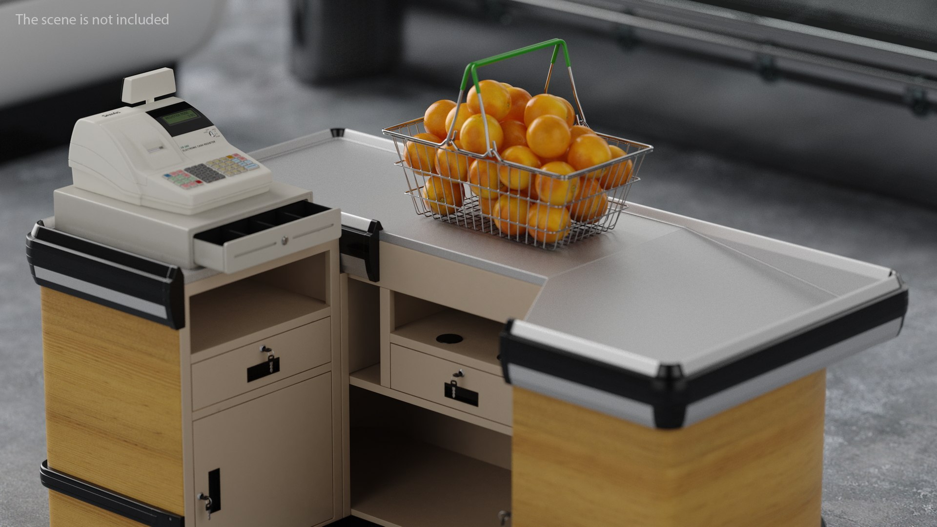 Store Checkout Counter Light Wood Model - TurboSquid 2073171