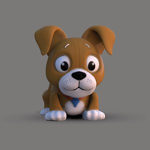 3D Cute Dog Cartoon model