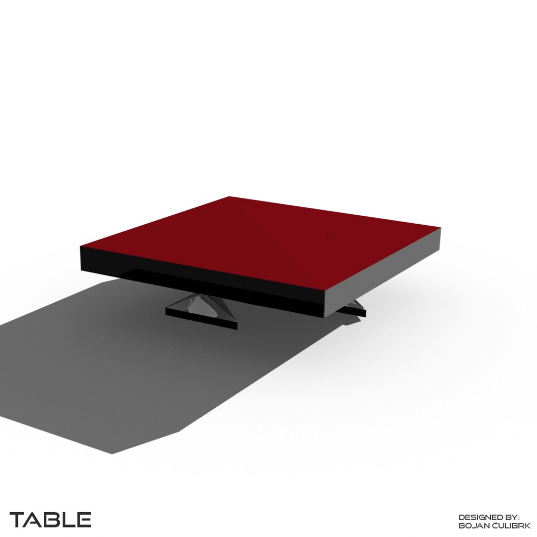 3d Triangular Table Set Model
