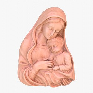 3D Mary with baby Jesus 01 high-poly 3D model model