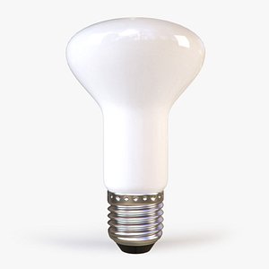 3d flattened white light bulb