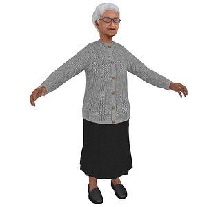 3D old woman model
