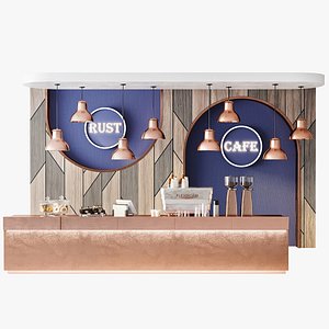 Design project for a coffee shop in a shopping center 3D model