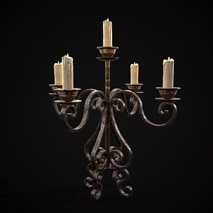 3D Classic Iron Candelabra model