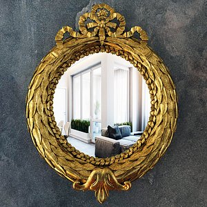 mirror classic gold ornaments 3d model