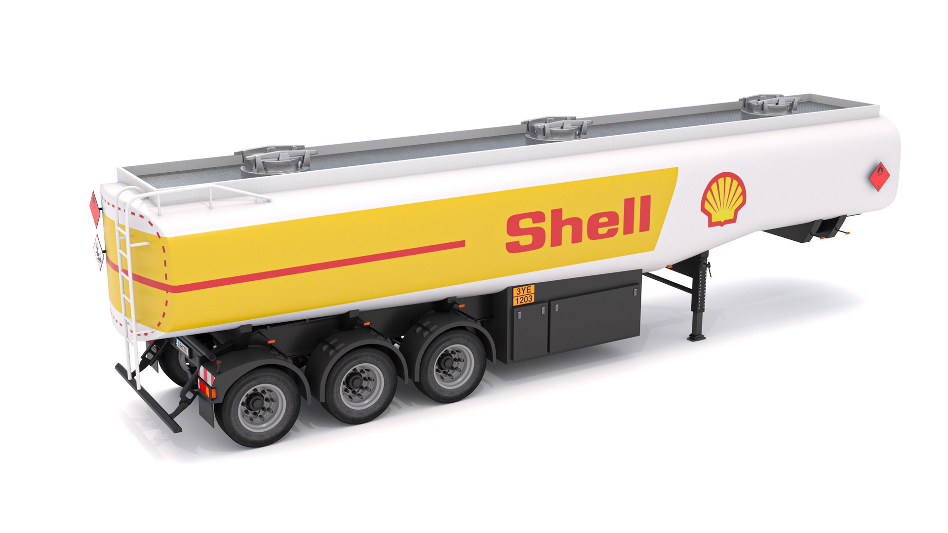 Shell Fuel Semi Tank Trailer 3D Model - TurboSquid 2331583