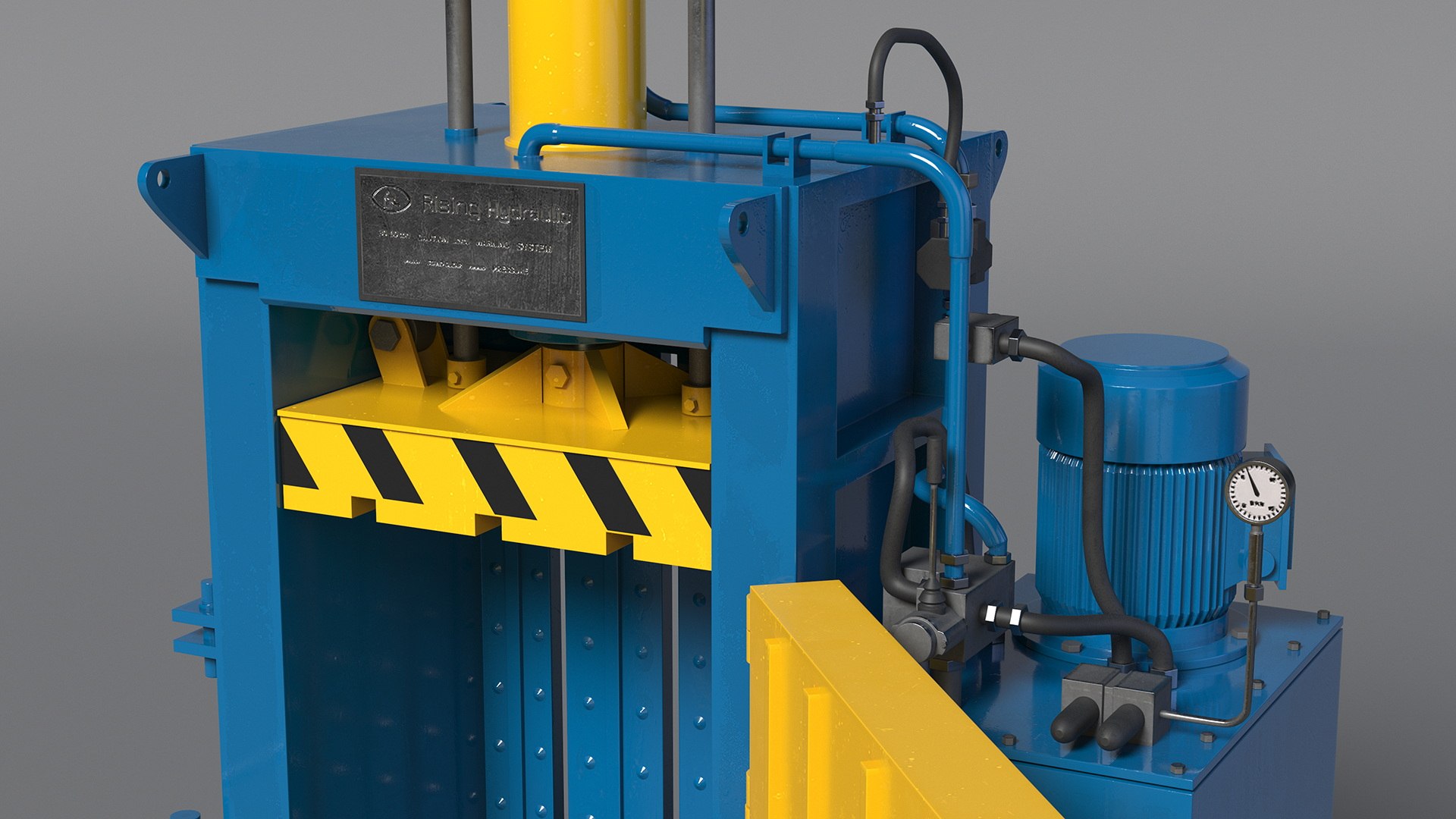 Bailing Machine Blue With Cardboard Briquette 3D - TurboSquid 2273665