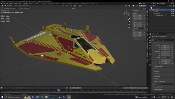 modelo 3d Nave espacial de combate de ciencia ficción - TurboSquid 2254396