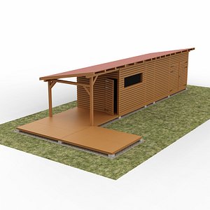 3D garden wooden cabin model