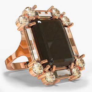 3D Precious Stone Lab Ruby Ring