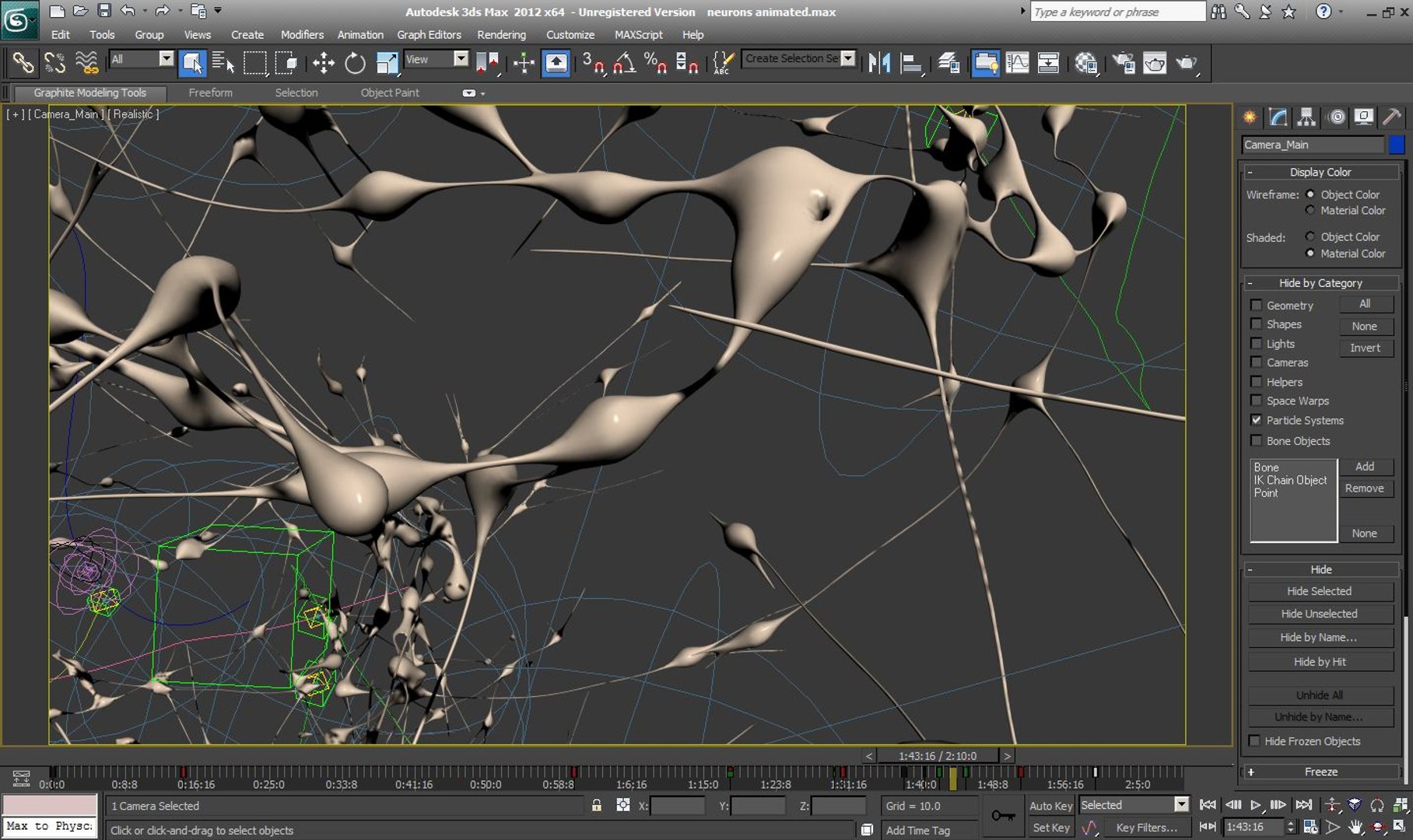 3d Model Brain Neuron Cloud Particle Flow