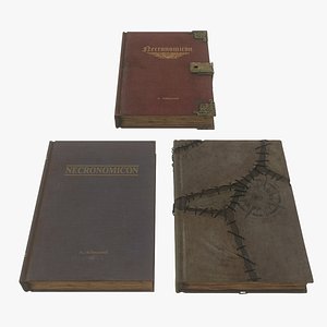 Low Poly Rigged Necronomicon Book 3 Model Pack With PBR Materials