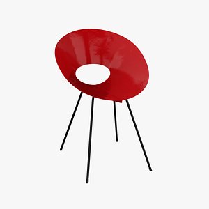 3D model Light red vintage metal chair