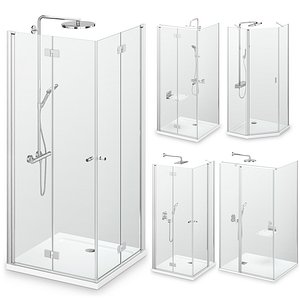 3D model Radaway Nes Brushed Nickel Shower 3