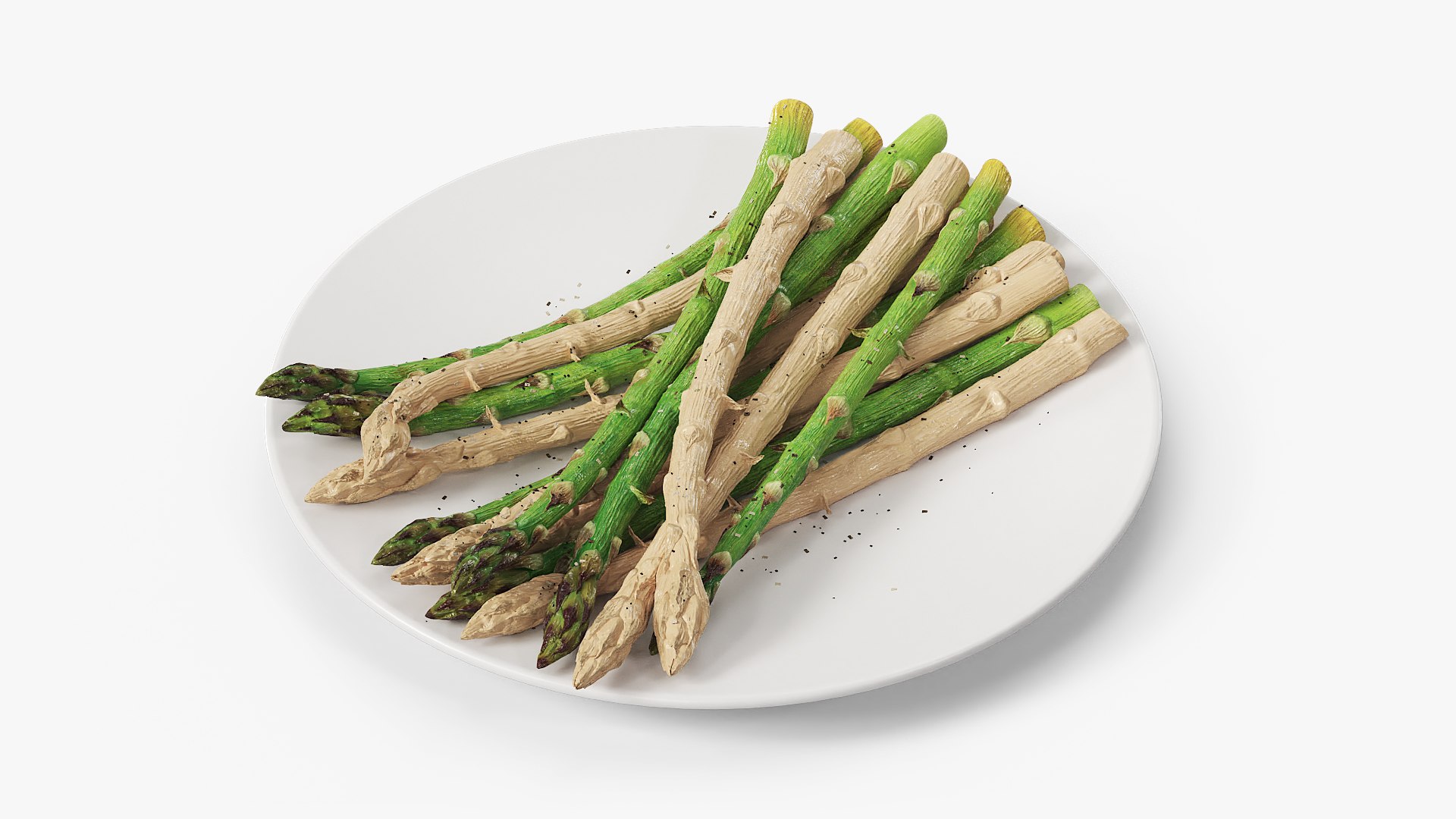 Cooked Asparagus Spears 3D model preview
