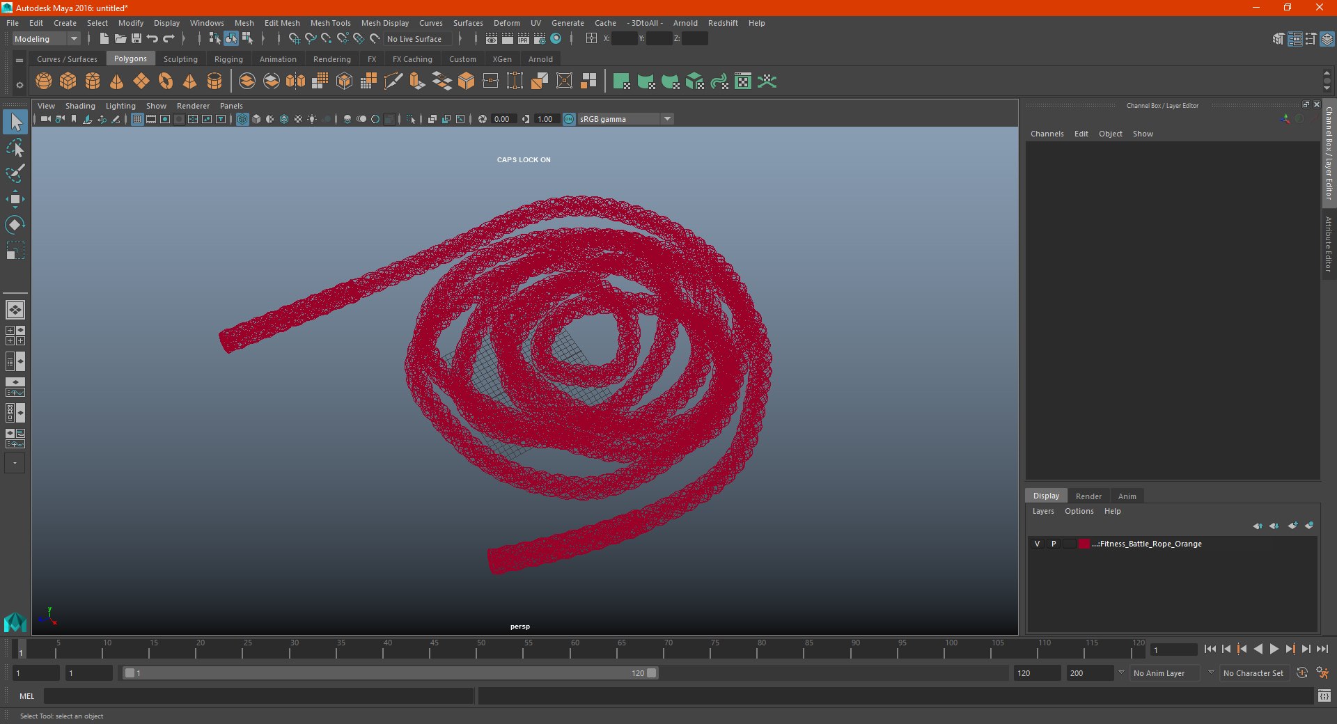 Fitness Battle Rope Orange 3D model - TurboSquid 1778353