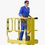Electrician with Vertical Mast Lift Rigged for Maya 3D model