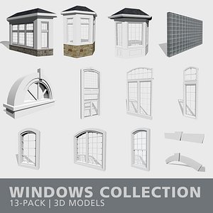 3D model windows bay mullions