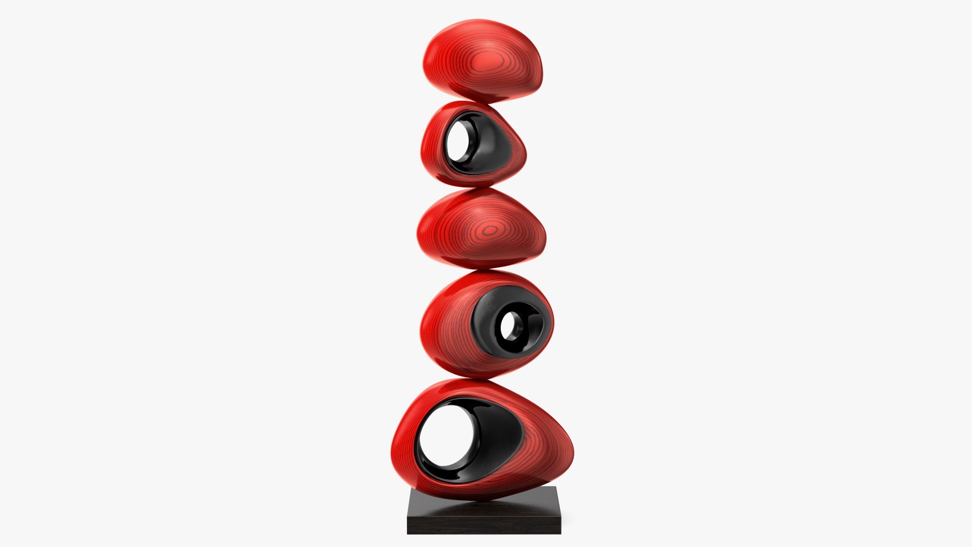 Floating Rock Decor Sculpture Red 3D model preview