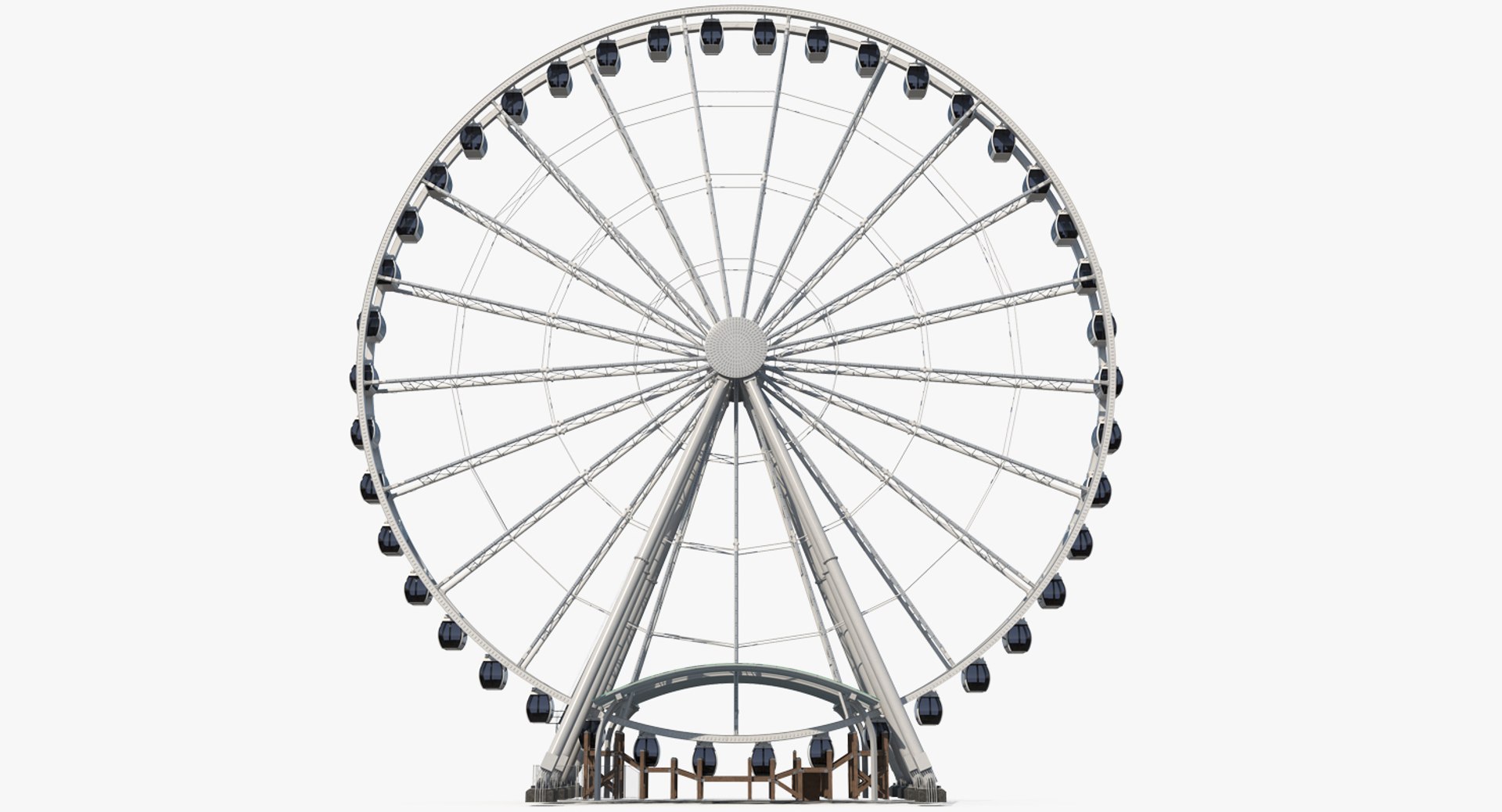 Seattle Great Ferris Wheel 3D model preview