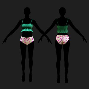 Female Swimsuit   Material 4K  Marvelous  CLO 3DBlender  FBX  OBJ 3D model