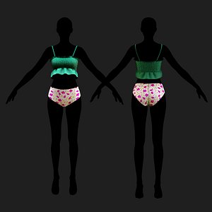 Female Swimsuit   Material 4K  Marvelous  CLO 3DBlender  FBX  OBJ