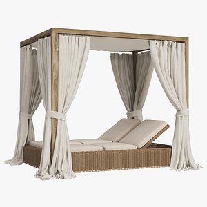 3D Restoration Hardware Provence Canopy Double Chaise model