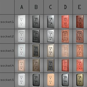 Double Plug Electrical Wall Outlet 3D model