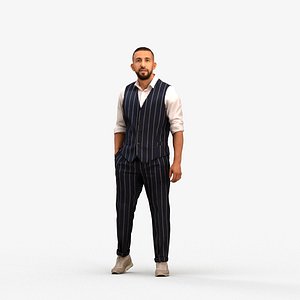 00313Adil004 - Adult Middle Eastern man waiting in office wearing transitional seasonal business att