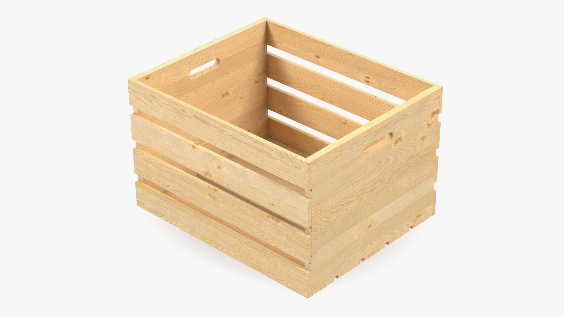 Large High Box of Wooden Planks 3D model preview