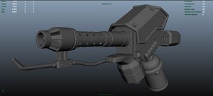 flamethrower gun 3d obj