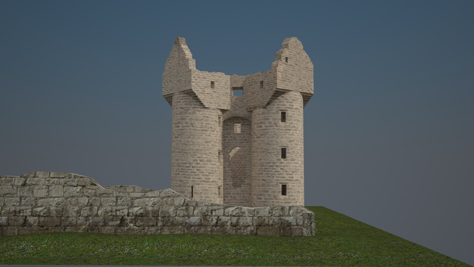 3D Realistic Monea Castle Architecture Model - TurboSquid 1272818