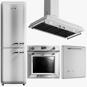 3D realistic kitchen appliances fridge