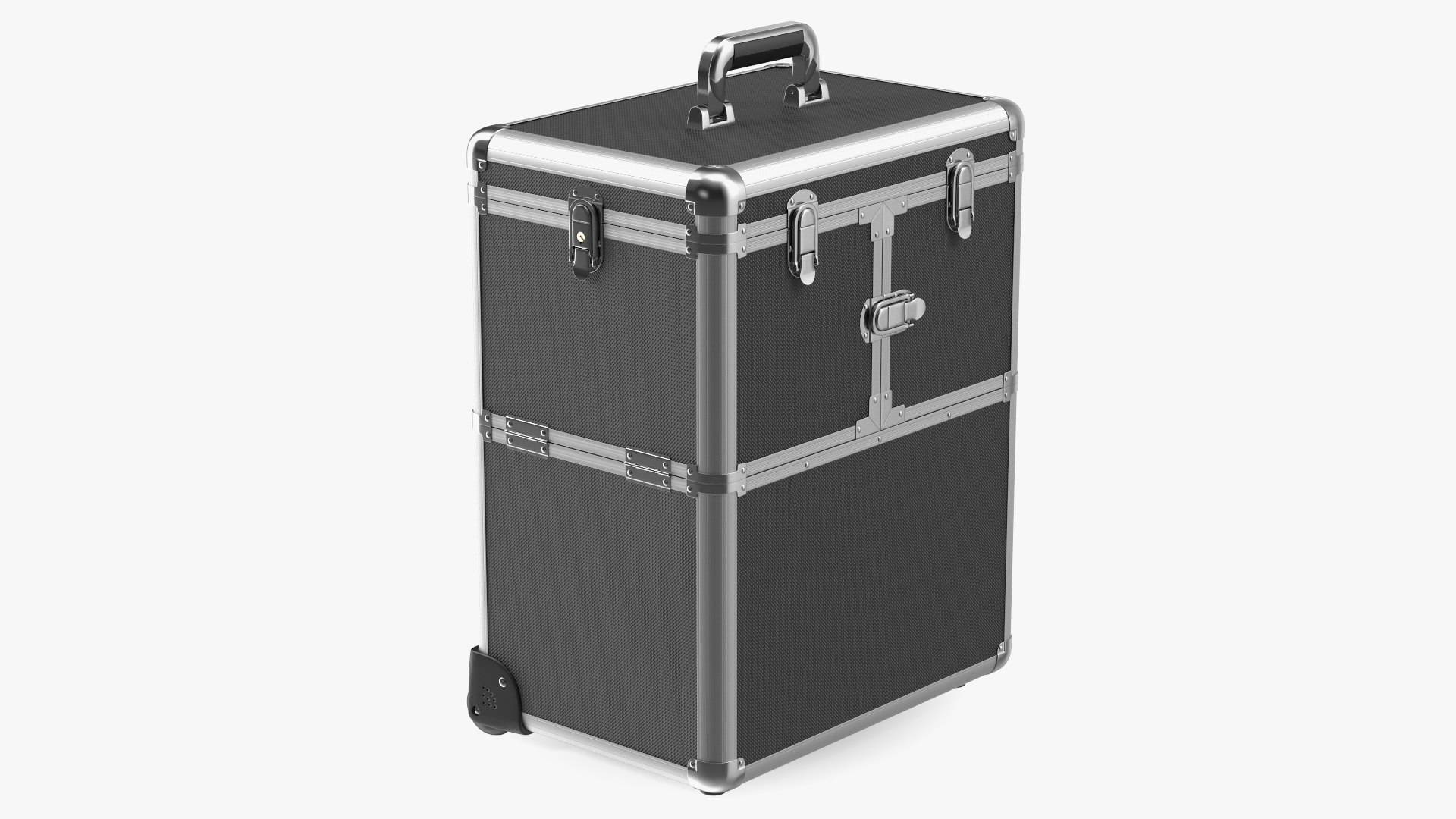 Yaheetech Aluminum Rolling Trolley Makeup Case Folded Black 3D model preview