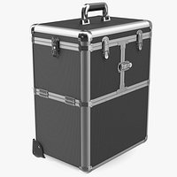 Yaheetech Aluminum Rolling Trolley Makeup Case Folded Black