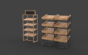3D Bakery display rack 3D model