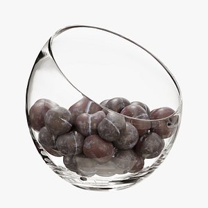 Large Slant Fruit Bowl Purple plum