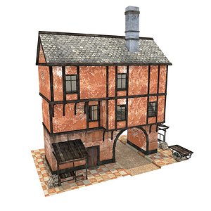 medieval gate house fbx