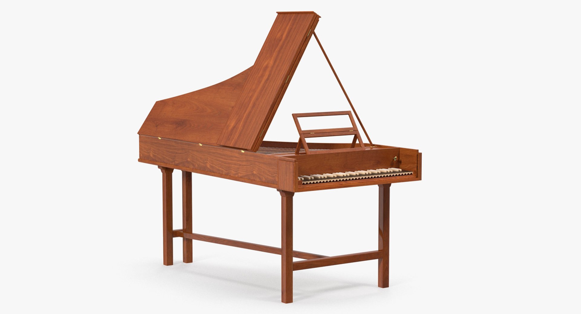 Harpsichord Musical Instrument 3D Model 3D model preview
