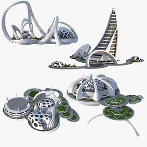3D Sci-Fi Futuristic Buildings - High-Quality 3D Model Pack