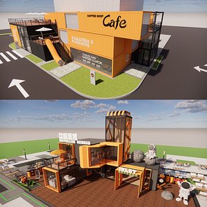 3D Container coffee shop-1 model