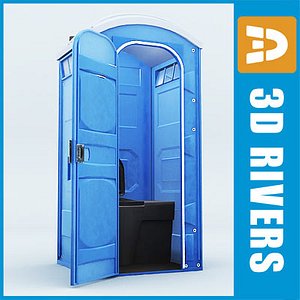 portable toilet interior public 3d model