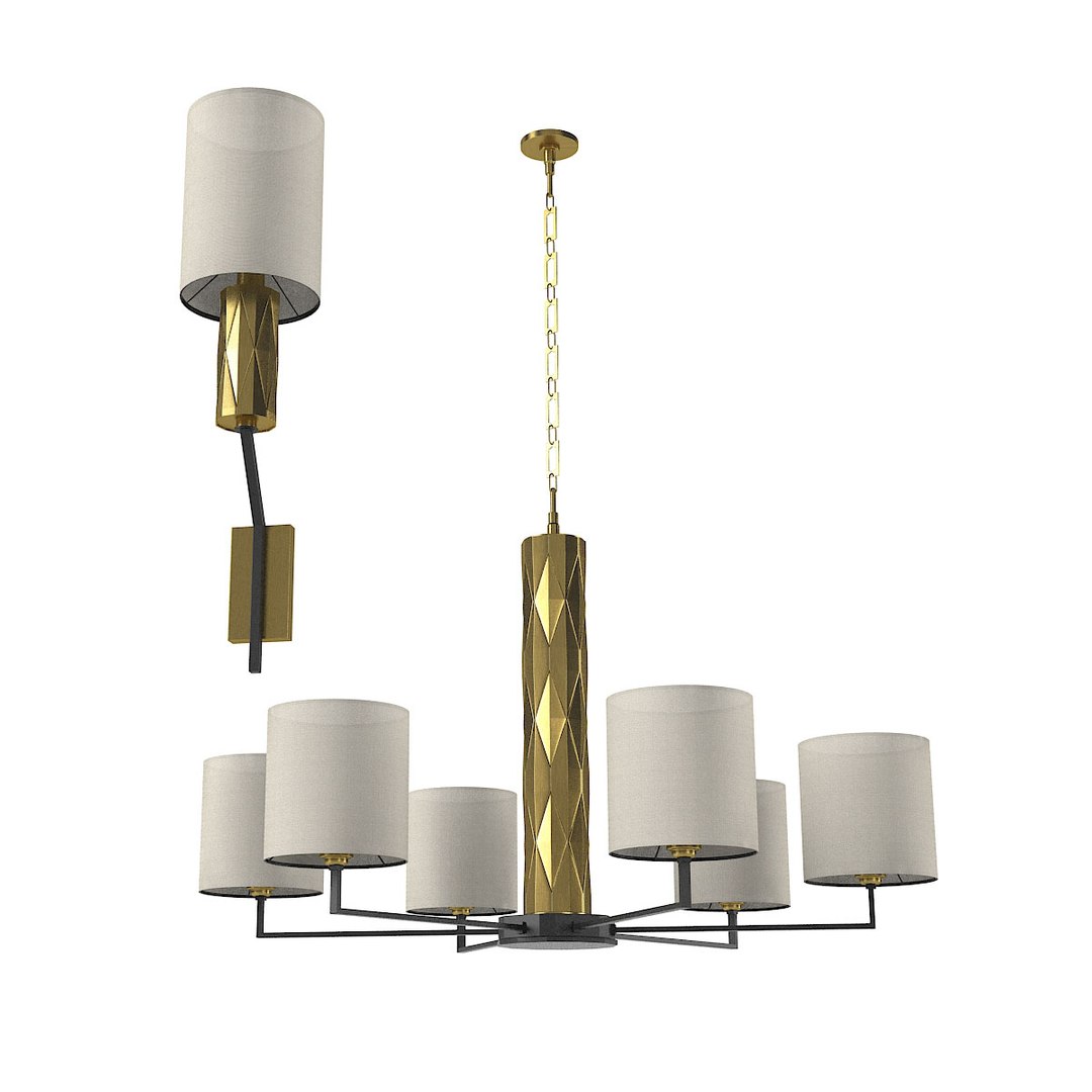 Chandelier wall lamp officina 3D model - TurboSquid 1344556